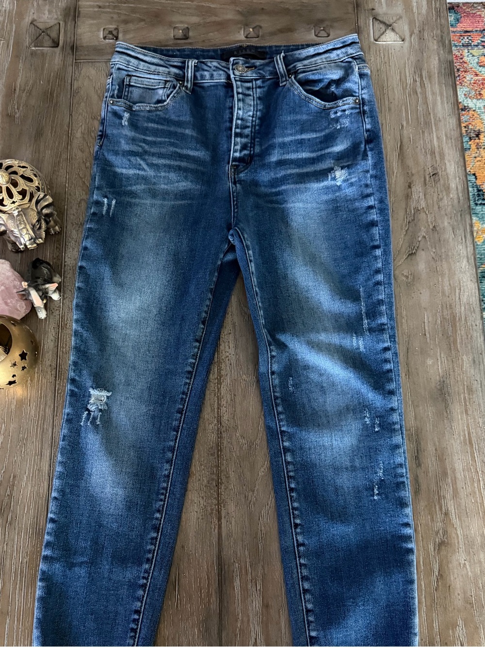 Women’s RISEN Distressed Blue Denim Jeans - Picture 3 of 10